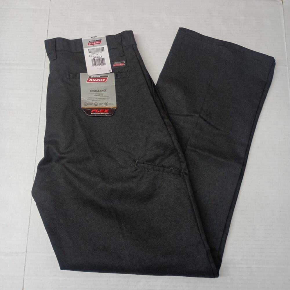 Dickies Loose‎ Fit Double Knee Work Pants Men's 34x34 Black Straight Leg